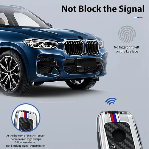 Miniatura 7 de OLLEN Funda para llavero de aleación de zinc pesada, apta para BMW 2023 ~ en adelante 5/7 Series 740i 760i X1 X2 X3 X3 X5 X6 X7 XM IX IX IX3 I5 I7