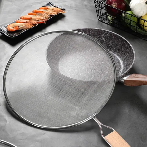 Miniatura 6 de 3 piezas de pantalla contra salpicaduras de grasa para sartén, malla protectora de salpicaduras de acero inoxidable protector de grasa para cocina