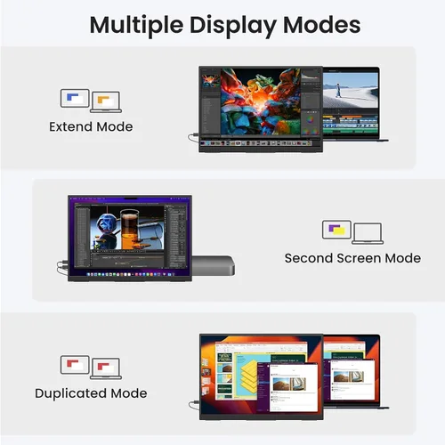 Miniatura 6 de Topmonitor Monitor portátil pequeño de 10.5 pulgadas, 500 liendres 2000:1, pantalla FHD 1280P IPS, mini monitor ultradelgado con soporte y altavoz