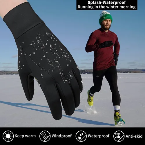 Miniatura 4 de Guantes de invierno delgados para hombres y mujeres a prueba de salpicaduras resistentes al viento antideslizantes con pantalla táctil guantes