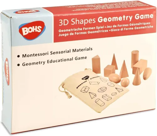 Miniatura 8 de BOHS Juego de adivinación de sólidos geométricos, juego en miniatura de formas 3D, juguetes Montessori de madera, a partir de 3 años 1 juego