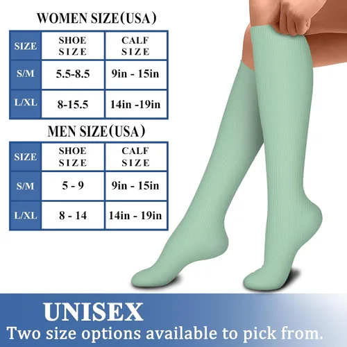 Miniatura 7 de CHARMKING Calcetines de compresión para mujeres y hombres, 4 pares de 15-20 mmHg, mejor apoyo para atletismo, correr, ciclismo