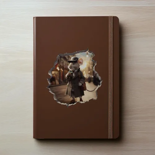Miniatura 3 de Detective Sherlock Holmes Mouse in Mouse Hole Calcomanía de pared 3D