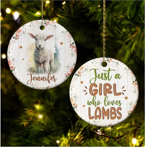 Miniatura 9 de Hyturtle Adorno de Navidad personalizado para los amantes de los osos, adorno de cerámica con nombre personalizado de Just A Girl Who Loves Bears