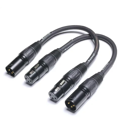 Miniatura 7 de Cable XLR, cable DMX equilibrado, 3 pines macho a hembra, cable de micrófono compatible con altavoces, mezclador, paquete de 2 (1 pie)