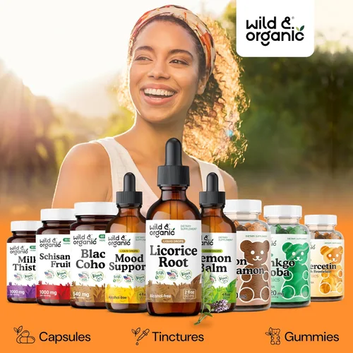 Miniatura 5 de Wild & Organic Tintura de Regaliz - Apoyo Digestivo - Gotas de Extracto de Raíz de Regaliz Puro - Glycyrrhiza Glabra - Suplemento Vegano, Sin Azúcar