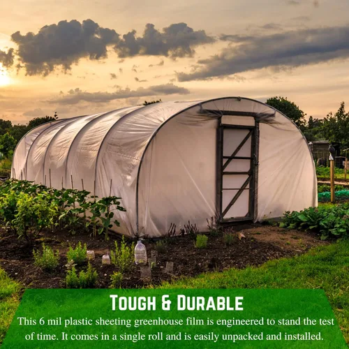 Miniatura 6 de Farm Plastic Supply - Lámina de plástico transparente para invernaderos - 6 mil - (24 x 25 pies) - Película de polietileno resistente a los rayos