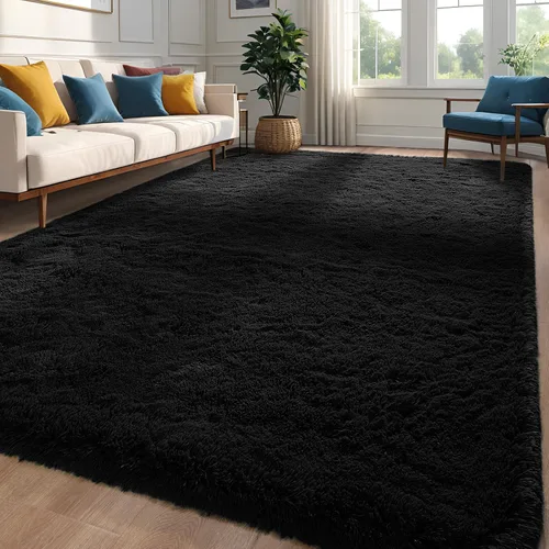 Miniatura 23 de Alfombra de área púrpura y azul de 6x9, alfombras grandes para sala de estar y dormitorio, alfombra mullida y linda, alfombras modernas