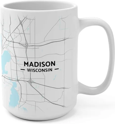 Miniatura 4 de Madison, Wisconsin WI Map Mug (11 oz)