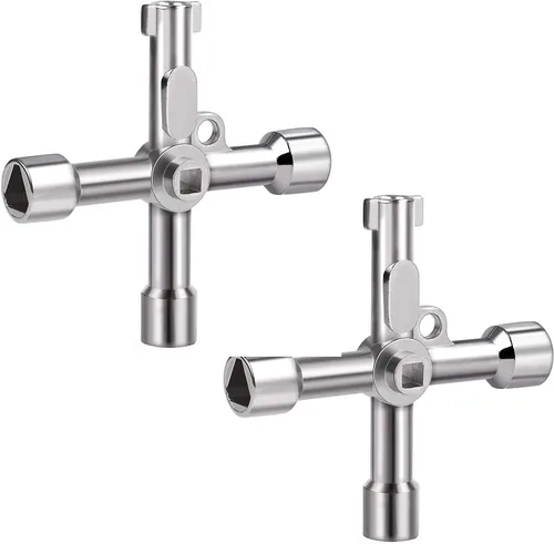 Miniatura 9 de 2 llaves triangulares Matel Triangular Socket Universal Utility Keys para bloqueo de panel triangular. 0.354 in