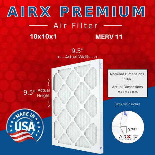 Miniatura 2 de AIRX FILTERS WICKED CLEAN AIR. Filtro de aire 10x10x1 MERV 11 electrostático plisado filtro de aire acondicionado paquete de 6 filtros de horno HVAC