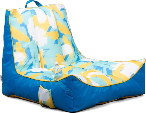 Miniatura 15 de Big Joe Captain's Float - Tumbona para piscina, no necesita inflado, malla de doble cara con rayas náuticas americanas, tela de drenaje rápido, 3