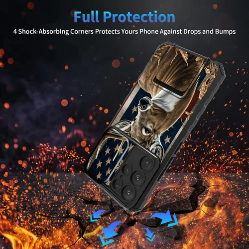 Miniatura 230 de Funda para Samsung Galaxy S22 Ultra 5G, Galaxy S22 Ultra con cubierta de cámara deslizante, funda resistente de doble capa con función atril Black