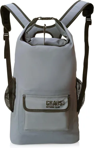 Mochila impermeable Chaos Ready, bolsa seca, resistente, correas acolchadas para el hombro, bolsillos laterales de malla, fácil acceso al bolsillo