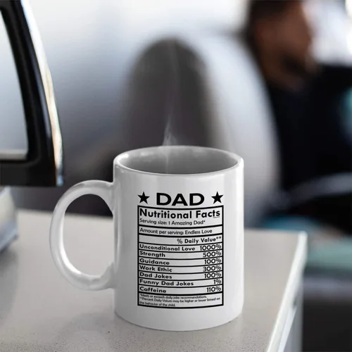 Miniatura 8 de Veracco Dad Nutritional Facts - Taza de café de cerámica blanca con texto en inglés "Best Dad Ever Daddy", de hija, hijo, regalos divertidos