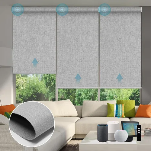 Miniatura 59 de SmartWings Persianas Motorizadas con Sombras para Ventana Control Remoto Funciona con Thread Apple Homekit Z-Wave Alexa 100% Blackout de Doble Cara