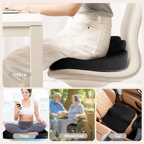 Miniatura 5 de Cojín de asiento de gel, cojín de asiento para silla de oficina para sentarse durante mucho tiempo, aliviar la ciática, espalda, dolor de úlcera por