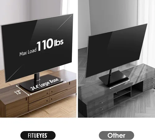 Miniatura 3 de FITUEYES - Soporte universal para TV de 43 a 80 85 pulgadas, soporte alto giratorio para TV, reemplazo de base de pie de TV de mesa, soporte de mesa