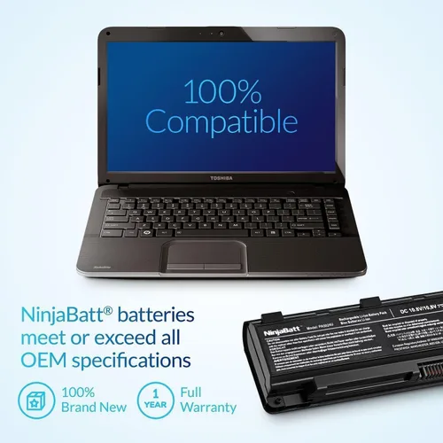 Miniatura 4 de NinjaBatt Batería para Toshiba PA5024U-1BRS PA5026U-1BRS PABAS260 PABAS262 PA5023U-1BRS PA5025U-1BRS Satellite S855 C855 C850 P850 L850 L855 de alto