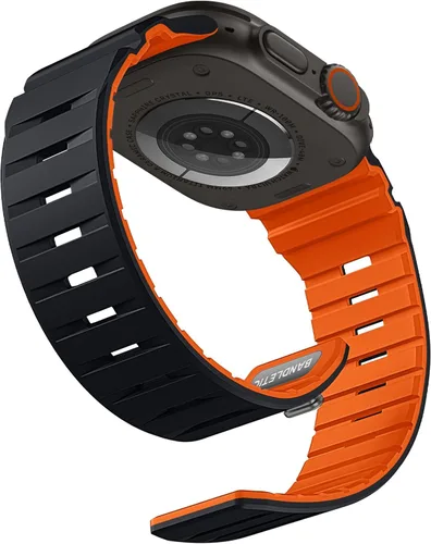 Miniatura 10 de Bandletic Magnetic Watch band Compatible with Apple Watch Bands - Magnet Bands 49mm 46mm 45mm 44mm 42mm Men Women, Rugged Silicone Strap for iWatch