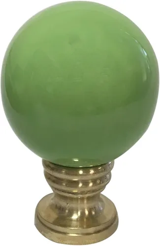 Miniatura 9 de Royal Designs Esfera de cerámica de 1.75 pulgadas para pantalla de lámpara, blanco, base de latón pulido