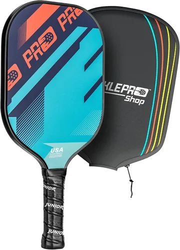 Miniatura 15 de PicklePro Junior - Paleta de pickleball juvenil con cubierta, pala ligera de fibra de vidrio para principiantes y jugadores jóvenes, agarre Malibu V2