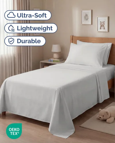 Miniatura 2 de Juego de sábanas tamaño individual de 4 piezas, sábanas transpirables y refrescantes, sábanas de hotel, ropa de cama con bolsillos profundos y fácil