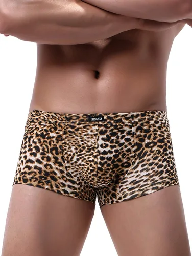 Miniatura 2 de IKINGSKY iKingksy - Calzoncillos tipo bóxer de leopardo para hombre, de tiro bajo