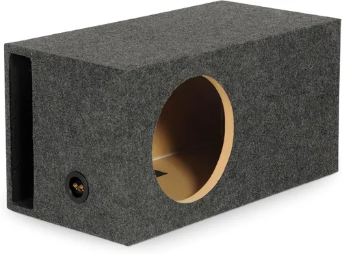 QPower HD112VL Caja de subwoofer con puerto lateral resistente de 12 pulgadas SPL XL con cubierta de alfombra duradera para sistemas de audio de