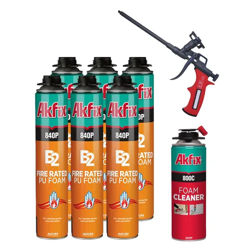 Miniatura 13 de Akfix 840P Espuma de Poliuretano Expansiva Ignirresistente en Aerosol (1x25.3 Oz.) - Espuma de Sellado Naranja para Ventanas y Puertas, Pinturizable