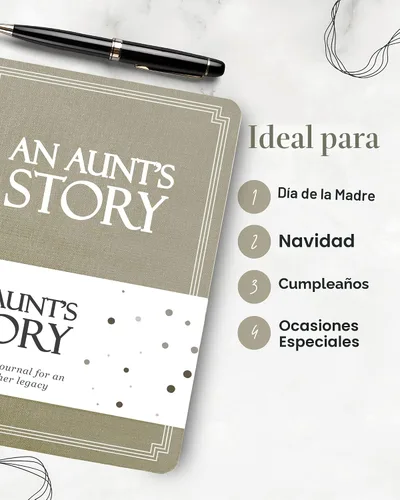 Miniatura 5 de Aunt's Life Story Journal (Tapa Dura): Un Recuerdo Significativo para que la Tía Comparta su Viaje y Recuerdos, el Libro Incluye Más de 250