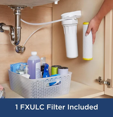 Miniatura 3 de GE Sistema de filtración de agua de una sola etapa y filtro Reduce más de 95 impurezas incluyendo plomo, cloro, arsénico Kit de instalación