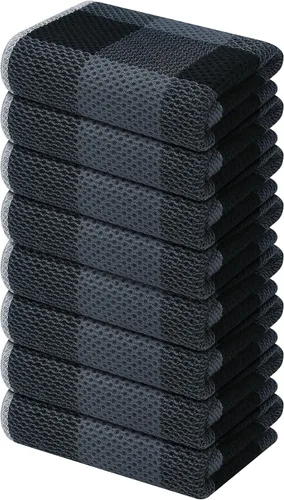 Miniatura 33 de Mordimy Toallas de cocina 100% algodón con tejido de gofre, 13 x 28 pulgadas, paños de cocina súper suaves y absorbentes para secar platos, paquete
