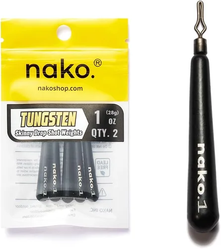 Nako - Pesas de tungsteno para tiro de caída, pesos de tungsteno, pesos de pesca para equipo de tiro caído, 1/32 oz - 1 oz, sin astilla, negro,