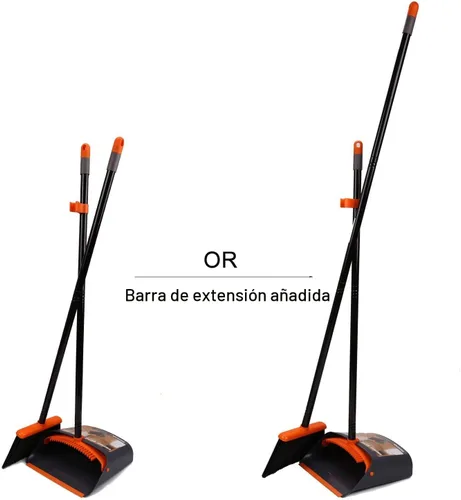 Miniatura 3 de TreeLen Juego de escoba y recogedor con mango largo de 52 pulgadas para el hogar, cocina, oficina, vestíbulo, uso en el suelo, escoba vertical