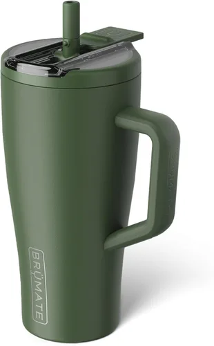 Miniatura 54 de BrüMate Era Flip - Vaso de 30 onzas con tapa con pajilla cubierta 100 % a prueba de fugas, popote higiénico cubierto, botella de agua de acero