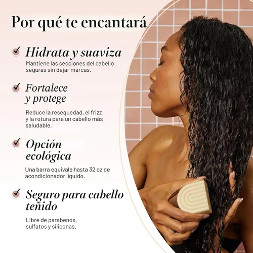 Miniatura 3 de Barra de acondicionador de hidratación profunda de aceite de coco Kitsch - Acondicionador ecológico sin botella. Nutre y restaura el cabello seco