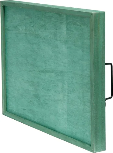 Miniatura 8 de Elegant Designs HG2000-AHH Margarita Drinks Lime Bar Kitchen Wetbar Bandeja Decorativa de Madera para Servir con Asas, 15.50" x 12", Aqua Wash Happy