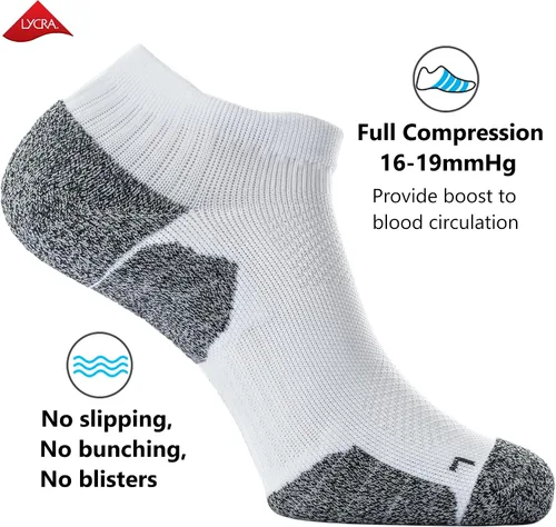 Miniatura 9 de CWVLC - Calcetines deportivos, hasta el tobillo, de compresión, acolchados, unisex, paquete variado