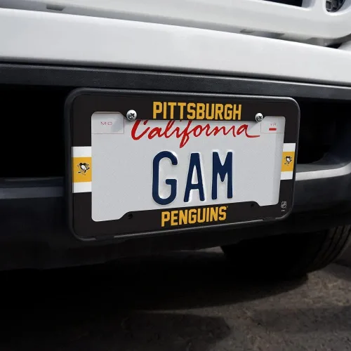 Miniatura 2 de GRAPHICS & MORE Marco de placa de matrícula con logotipo de Pittsburgh Penguins