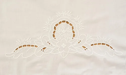 Miniatura 7 de Minhcraft Delantal de algodón blanco con bordado de flores hermosas volantes de longitud completa babero delantal de las mujeres, Blanco