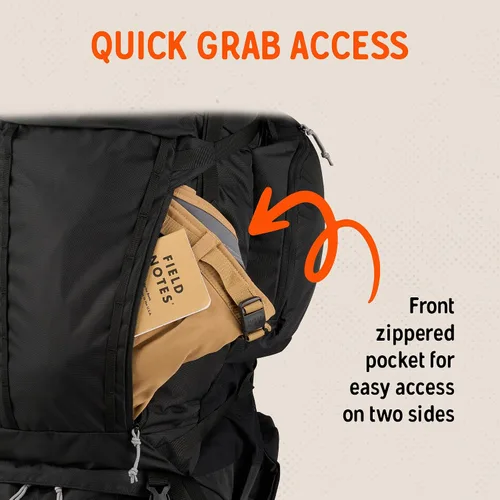 Miniatura 5 de Kelty Coyote - Mochila de 60 a 105 litros, para hombre y mujer (actualización 2020) - Mochila de senderismo, mochilero, mochila de viaje, Negro