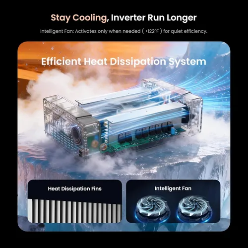 Miniatura 9 de Ampeak Inversor de onda sinusoidal pura [2000 vatios] – sobretensión de 6000 W, convertidor de 12 V CC a 110 V CA inversor de corriente alterna