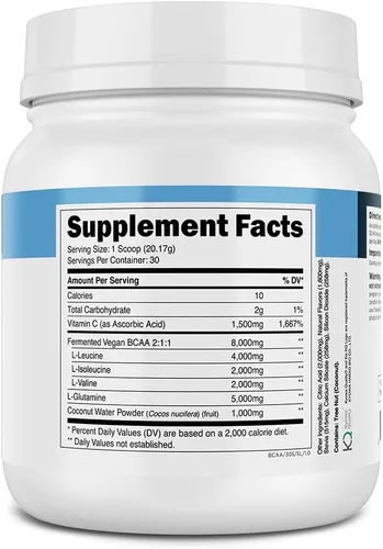 Miniatura 8 de Transparent Labs BCAA Glutamina - 8000 mg de BCAA en polvo por porción con L glutamina para recuperación después del entrenamiento, crecimiento
