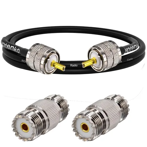 Miniatura 8 de Cable de puente PL259 de 1 pie - Cable coaxial RG58 de 15 pulgadas corto 50 ohmios coaxial para medidor SWR radio de radioaficionado radio CB