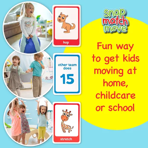 Miniatura 2 de Tarjetas de movimiento de animales - Juegos activos para niños pequeños y niños, juego a presión, juego y pesca con tarjetas de animales, tarjetas