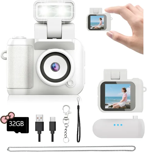 Mini llavero de cámara retro mini cámara llavero integrado de 32 GB tarjeta de memoria la mejor opción para viajes Vlog fotografía regalos para niña