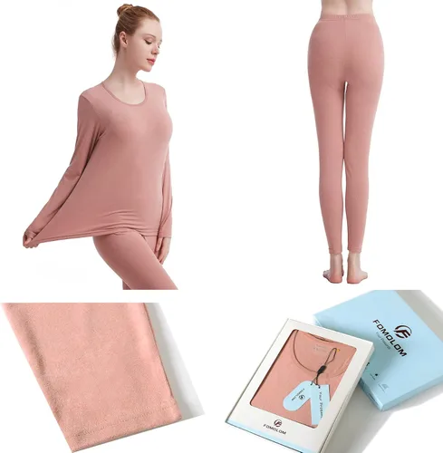 Miniatura 8 de Ropa interior térmica para mujer color liso ultra suave larga y térmica capa base para mujer