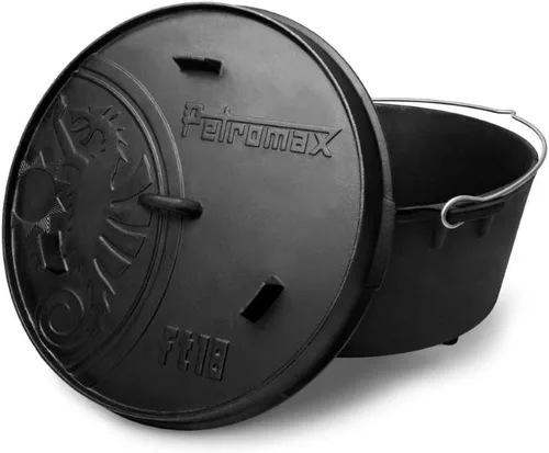 Petromax Horno holandés de hierro fundido para cocinar u hornear al aire libre sobre una fogata o en la cocina del hogar, los utensilios de cocina