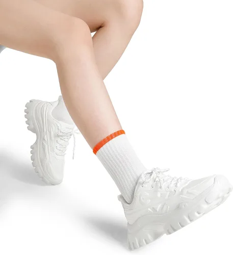 Miniatura 8 de DREAM PAIRS Zapatos deportivos gruesos de moda para mujer, con plataforma y cordones cómodos